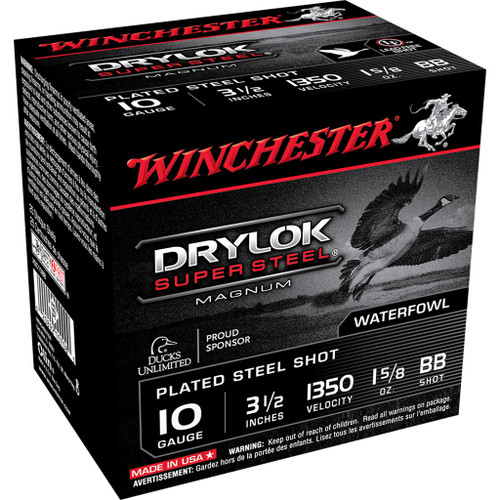 Winchester Drylok Magnum Plated Load 10 Ga. 3.5 In. 1 5/8 Oz. Bb Shot 25 Rd.