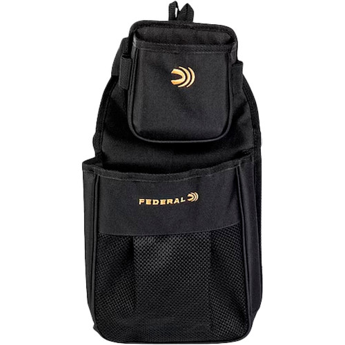 Federal Top Gun Combo Shell Hull Bag Black, durable black shell hull bag with multiple compartments and the Federal logo in gold.