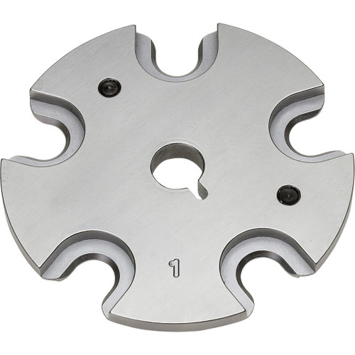 Hornady Shell Plate #1 Lock-n-load AP & Proj, metal reload press shell plate with four slot slots for cartridge shells.