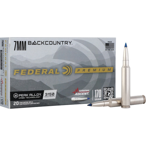 Federal Premium Rifle Ammo 7mm Backcountry 170 Gr. Terminal Ascent 20 Rd.