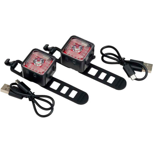 Hornady Hit Target Impact Indicator 2 Pack, digital impact indicators with red LED lights, mounted on black straps, with USB charging cables.