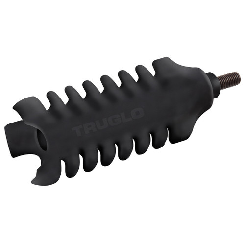 Truglo Deadenator Xs Stabilizer Black, 4.6-inch gun stabilizer with a textured grip and threaded end.