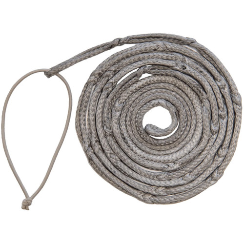 Latitude Outdoors Latitude Daisy Chain, coiled gray braided climbing rope with a looped end shown on a white background