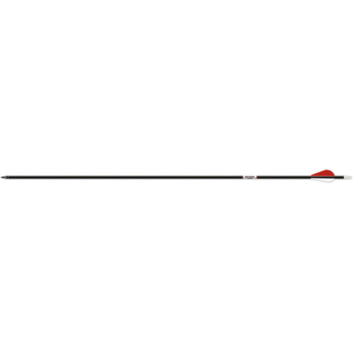 Easton White Box Arrows 4 Pk, set of four archery arrows with black shafts and red fletching