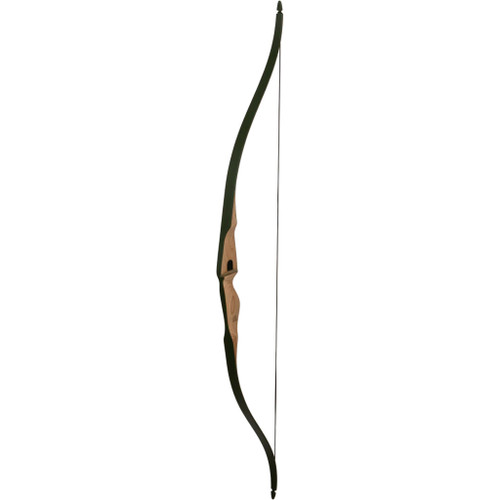 Bear Little Bear Bow Green Glass 25 Lbs. Rh, a wooden and green fiberglass bow with a sleek, curved design perfect for archery.