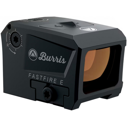 Burris Fastfire E Sight 3.5 Moa Green Dot, compact reflex red dot sight with black housing and orange-tinted lens for quick target acquisition.
