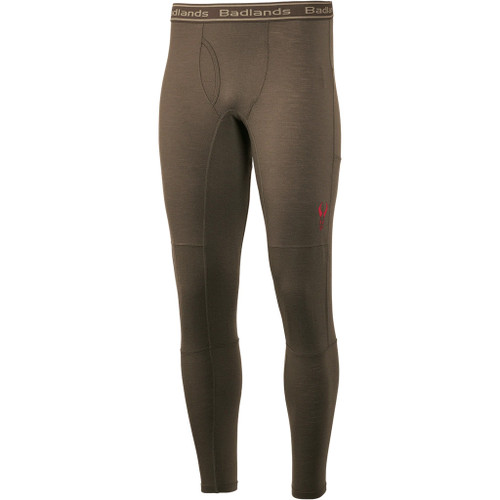 Badlands Pecora Lightweight Merino Leggings Mud X-large, men's thermal leggings made from lightweight merino wool for outdoor activities and hiking.