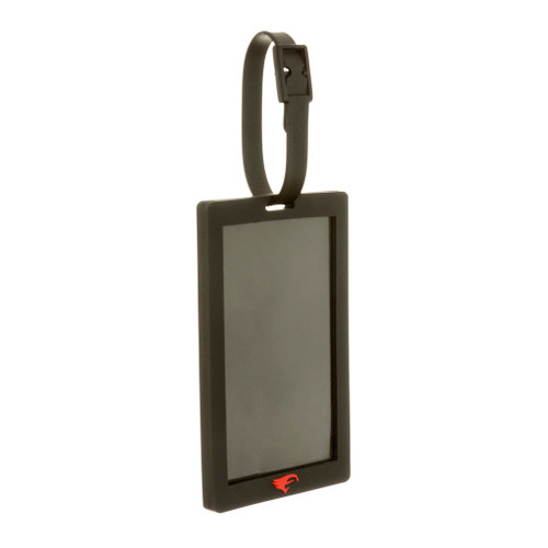 Elevation Archer Id Tag Black, a sleek black identification tag with a clip for easy attachment.