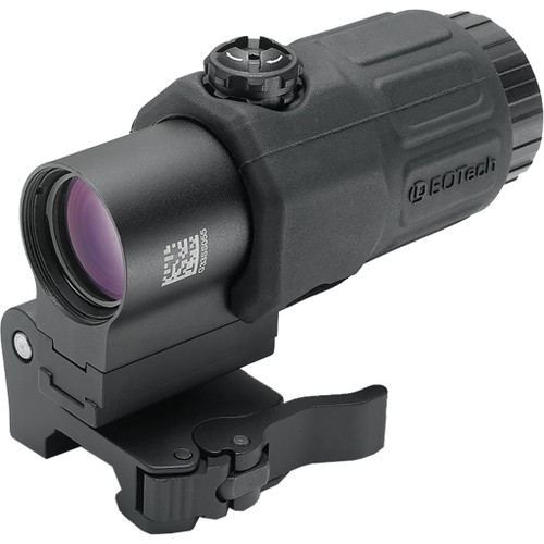 Eotech G33 3x Magnifier With Quick Disconnect Black STS Mount, tactical rifle scope with compact design and adjustable mount for precise targeting.