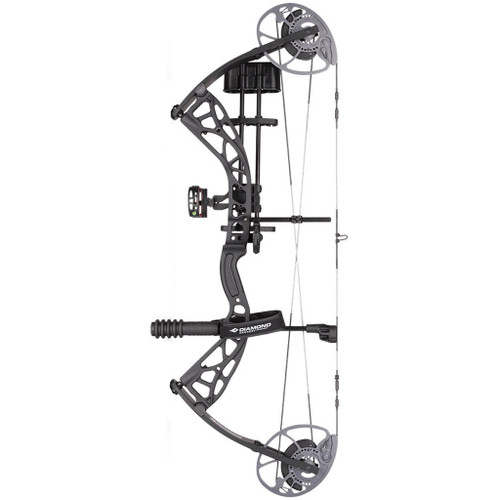 Diamond Edge Max Bow Package Black 16-31 In., 20-70 Lbs., right-hand compound bow with adjustable draw length and draw weight, featuring a lightweight frame and modern design for archery enthusiasts.