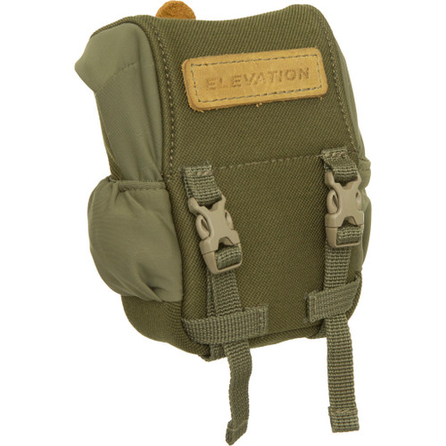 Elevation Vertical Rangefinder Case Ambush Green, compact tactical green rangefinder case with adjustable straps and secure buckle closures.