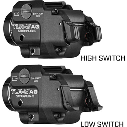 Streamlight Tlr-8a Weapon Light With Laser Black 500 Lumens, a compact tactical gun light with integrated laser and dual switch modes for high and low operation.