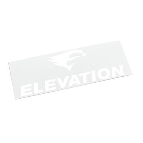 Elevation Decal, white sticker with eagle logo and 'ELEVATION' text for vehicle or equipment decoration.