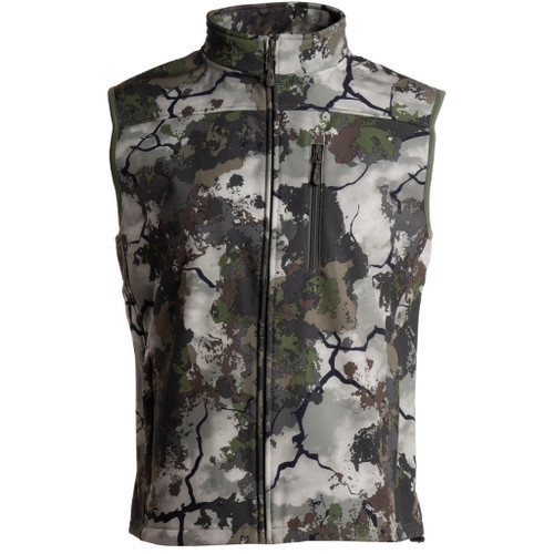 Kings Camo Kings Hunter Soft Shell Vest Kc-ultra Camo Large, camouflage soft shell vest with a high collar and front zipper.