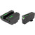 Truglo TFX Handgun Sights Glock Sup Low Set, black sights with green fiber optic inserts for improved target acquisition.