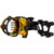 Trophy Ridge Retaliate Sight Black 5 Pin, archery sight with black and yellow accents, multi-pin configuration, and adjustable scope for bow hunting.