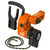 Qad Ultrarest HDX Orange Rh, a lightweight orange climbing quickdraw with black rubberized grips and a durable braided climbing rope.