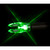Nockturnal Fit Lighted Nocks Green 3 Pk, close-up of a green illuminated nock with bright laser-like green light beams against a black background.