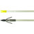 Muzzy Classic Fish Arrow White With Carp Point, close-up view of the fishing arrow and carp point for freshwater fishing.