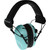 Radians R3200 Dual Mic Electronic Earmuff Aqua/Grey, headphones with dual microphones and adjustable headband for hearing protection and communication.