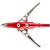 Rage 2 Blade Chisel Tip Nc Broadheads 100 Gr. 3 Pk., close-up of a chisel tip broadhead with a red metallic shaft and sharp blades for hunting and archery.