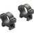Leupold Backcountry Cross-slot Scope Rings Matte 1 In. Low, product image of two black scope mounting rings with cross-slot design for firearm optics.
