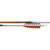 Easton Carbon Legacy 5mm Arrows 4 In. Helical Feathers 340 6 Pk, image of a set of six carbon arrows with helical feathers and orange fletching.