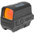 Holosun HE512T Enclosed Titanium Reflex Sight Red Multi-reticle, black compact sight with orange-tinted lens and solar panel on top.