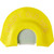 Hunters Specialties Raspy Old Hen Turkey Call Diaphragm Call, yellow rubber turkey call with textured surface and pink lettering.