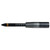 Easton 5mm Match Grade Half Steel Half Outs #5 6 Pk, close-up of a match grade fishing arrow featuring a black and gold tip and a black and silver shaft.