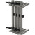 Novix Mini Double Step Climbing Stick Classic Gray 4 Pk, a sturdy gray climbing stick with multiple black steps and wheels for easy transport.