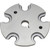 Hornady Shell Plate #16 Lock-n-Load AP & Proj, metallic shell plate for reloading presses with four cutouts for shell holders and central hole for mounting.