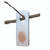 Wildlife Research Pro-wick Scent Dispensers 4 Pack, a white scent dispenser hanging from a tree branch with a wick loaded with bait or scent.