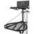 Hawk Treestands Hawk Cruzr Hang On Stand, black hunting treestand with mesh seat and metal platform attached to a tree.