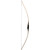 Bear Montana W/flame Bamboo & Clear Glass 60 Lb. Rh, a traditional archery bow made of bamboo and glass with a curved black grip.