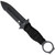 Cobratec Ringed Claymore 1 Side Serrated Dagger Fixed Blade Black, tactical combat knife with a serrated edge and a ringed handle for secure grip.