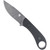 Cobratec D2 Skinner Knife Generation Ii Fixed Blade Black, rugged black handle with a lanyard hole and a textured grip, full tang construction for durability, grey stonewashed blade with serrated edge for precision cutting.