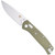 Cobratec Edc Scout Grivory Bar Lock Knife Folding Blade Od Green, tactical folding knife with a silver blade and an olive green handle with textured grip.