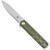 Cobratec Medium Kuzio Drop Serrated Folder Knife Folding Blade Od Green, tactical folding knife with serrated blade and olive green handle.