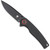 Cobratec Samson Folder Knife Folding Blade Black, black folding pocket knife with a sharp blade and ergonomic handle.