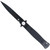 Cobratec Stiletto Button Lock G10 Knife Folding Blade Black/black, black folding knife with a black G10 handle and a black blade featuring a button lock mechanism.