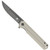 Cobratec Streamline G-10 Folder Knife Folding Blade Tan, close-up of the tan handle with folding blade partially open.