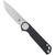 Cobratec Titan Folder S35vn Knife Folding Blade Black, close-up view of the folding knife with a black handle and sharp silver blade.