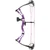 Diamond Atomic Bow Package Purple 12-24 In. 29 Lbs. RH, a purple and black compound hunting bow with pink strings, showcasing adjustable limbs and pulley system.