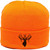 Kings Camo Kings Logo Heavy Knit Beanie Blaze in bright orange with a black deer head logo on the front, stylish and warm winter headwear.