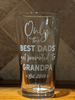Personalized Etched Grandpa Design Pint Glass | New Grandpa Beer Glass | Customized Gift for Grandpa | Engraved Pregnancy Announcement Gift