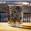 Custom Etched Whiskey Glass with State College PA Map - Detailed Street Map of Penn State University Campus Area on a Heavy Base Rocks Glass - Perfect Gift for PSU Alumni and Fans