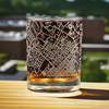 Penn State University Engraved Map Whiskey Glass - Heavy Base Rocks Glass with Detailed Etching of State College, PA Streets - Ideal Gift for Graduates and Nittany Lions Fans