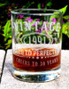 Custom Any Year Etched Birthday Double Rocks Glass, Personalized Vintage Design Whiskey Bourbon, 30th 40th 50th 60th 70th 80th Birthday Gift