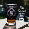 Custom Laser-Etched 16oz Pint Glass with Personalized Company Logo and Text Design, Ideal for Corporate Gifts and Special Events